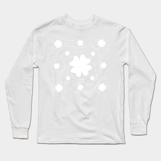 White Clover Pattern Long Sleeve T-Shirt by Xatutik-Art